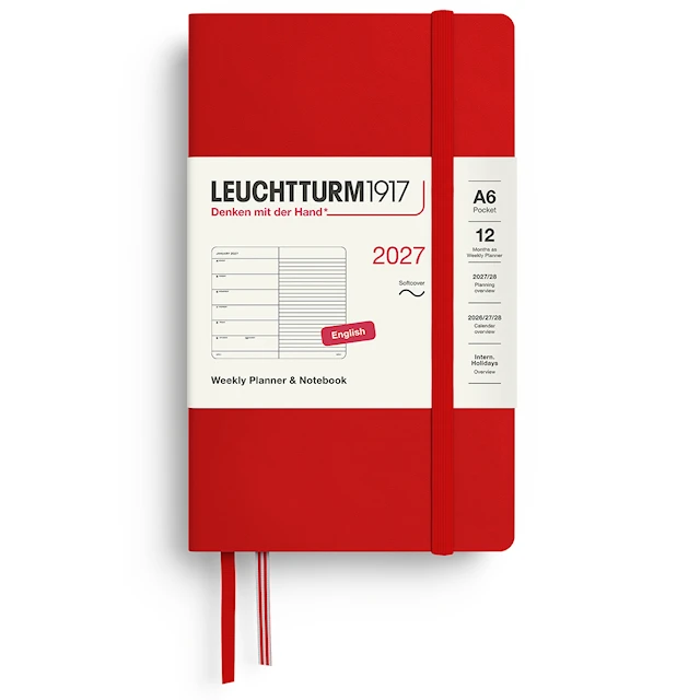 Weekly PLANNER & Notebook 2027 A6 Soft Cherry Leuchtturm1917