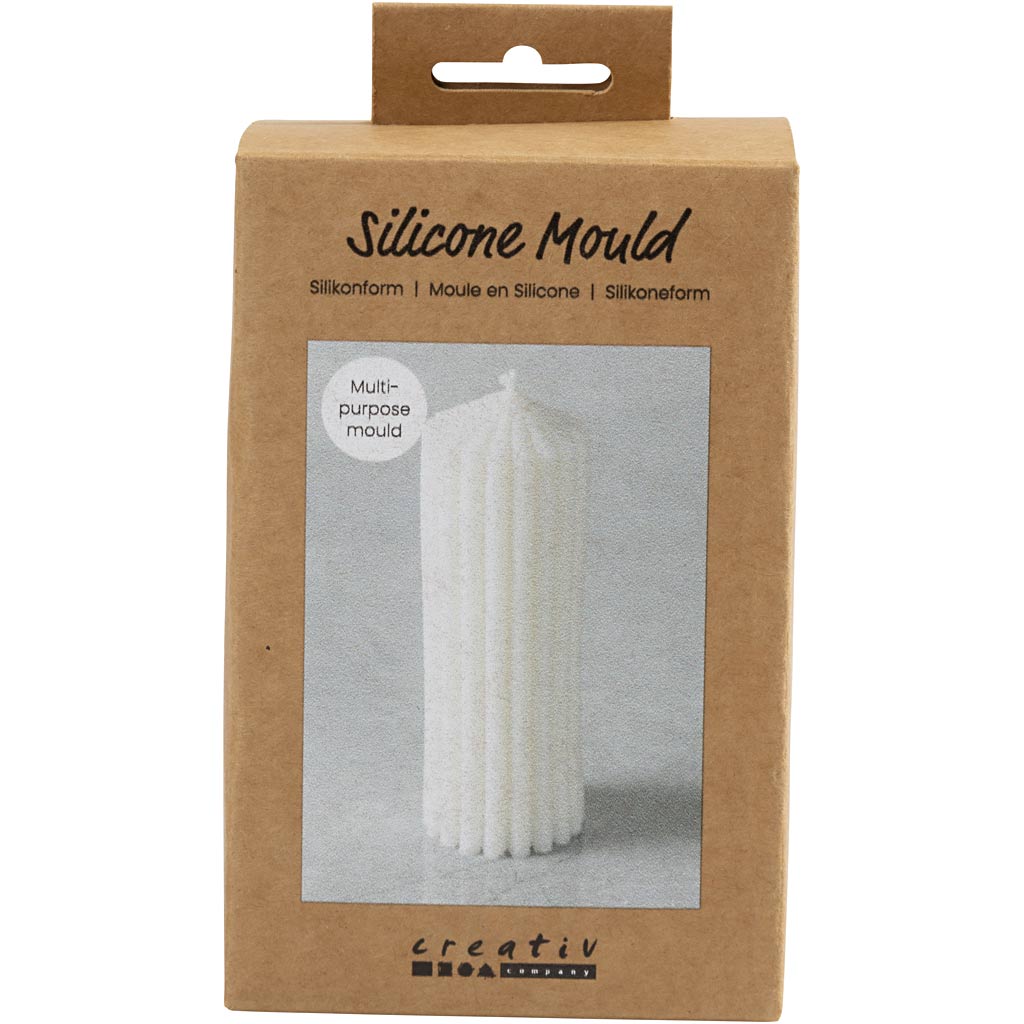 Silikonform för gjutning räfflad cylinder höjd 12 cm Creativ Company