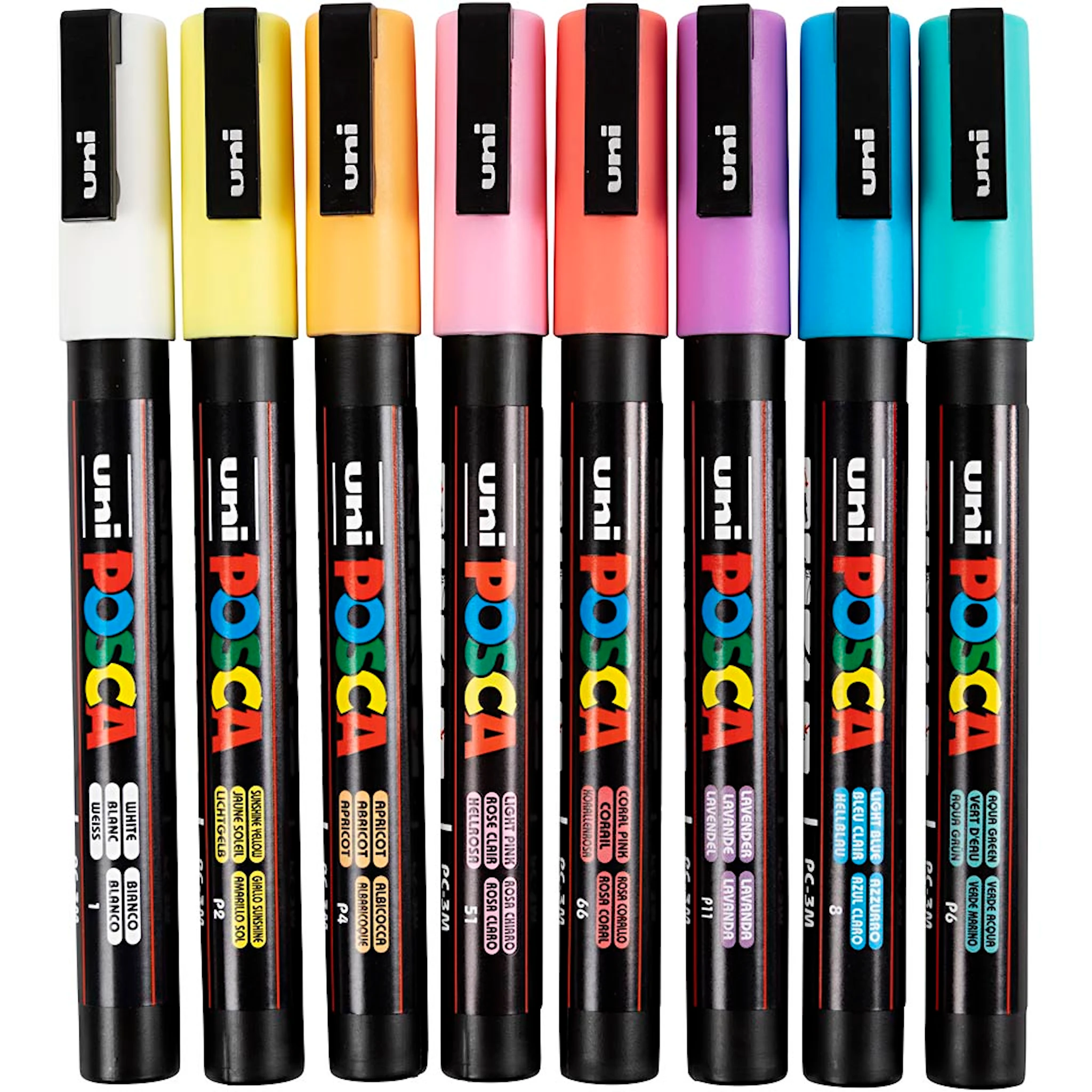 Produktbilde for Posca Marker Set 8 stk Soft Colors PC-3M Spiss 0,9-1,3 mm
