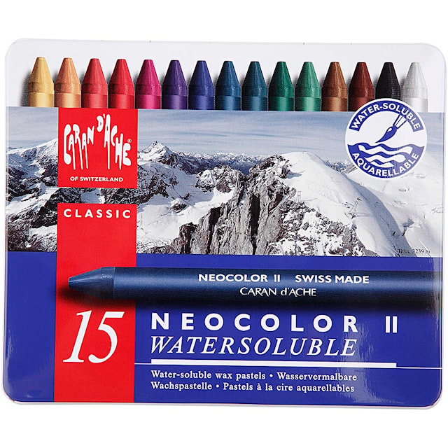 Produktbilde 2 for CARAN D’ACHE Neocolor II, L: 10 cm, tykkelse 8,5 mm, ass. farger, 15 stk./ 1 pk.