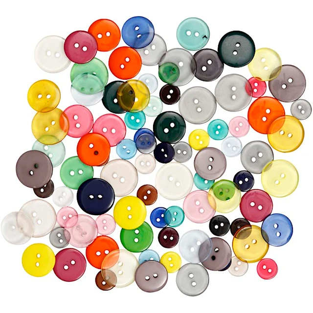 Nappit, halk. 12+18+20 mm, värilajitelma, 50 g, 100 kpl/ 1 pkt