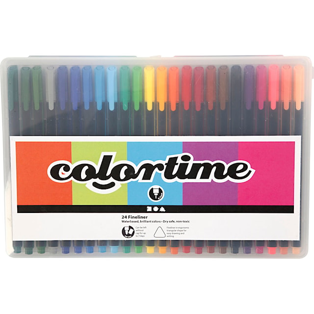 Produktbild 3 för Colortime Fineliner Tusch 24-pack