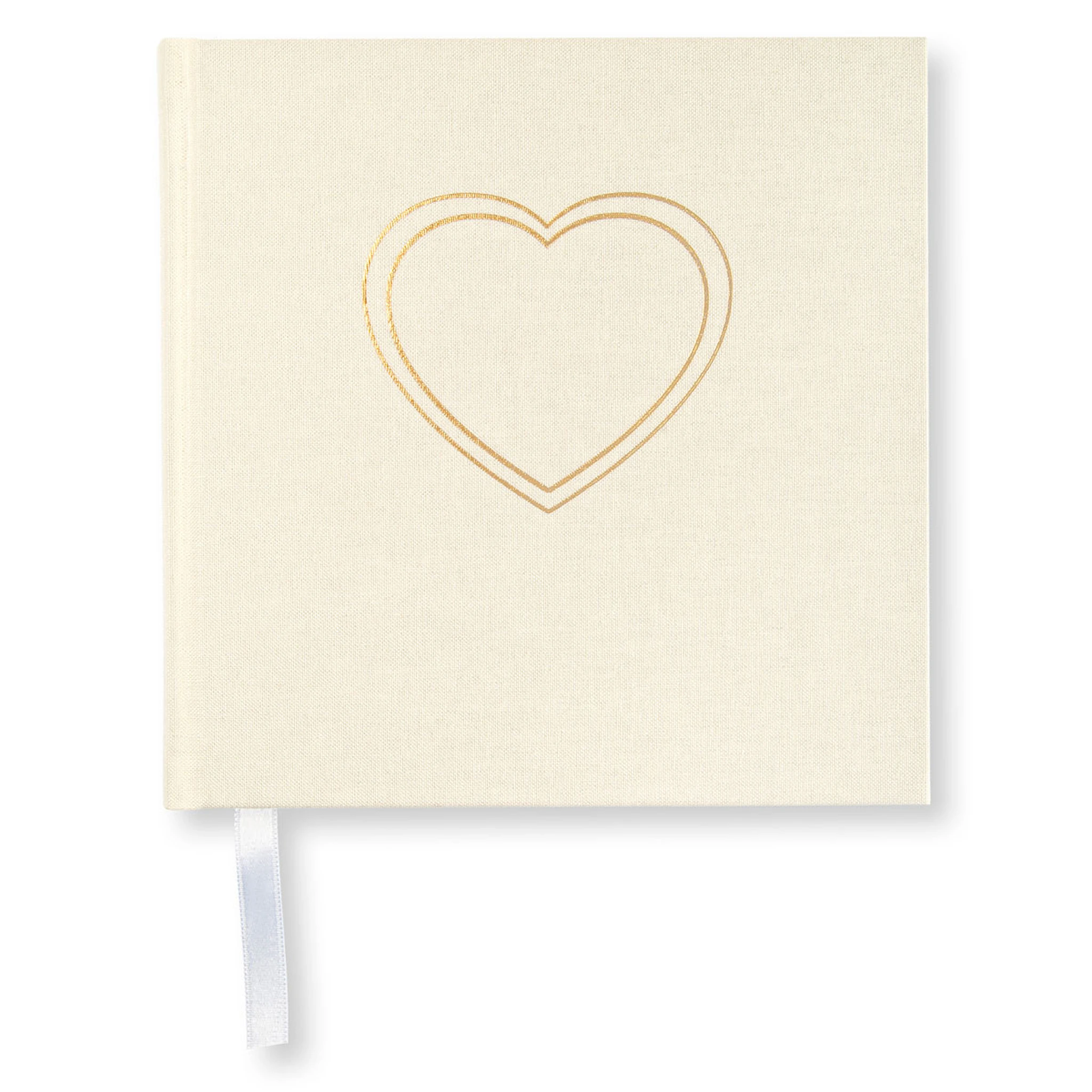 Produktbild för Fotoalbum Heart 185 x 185 Olinjerad Off White Paperstyle