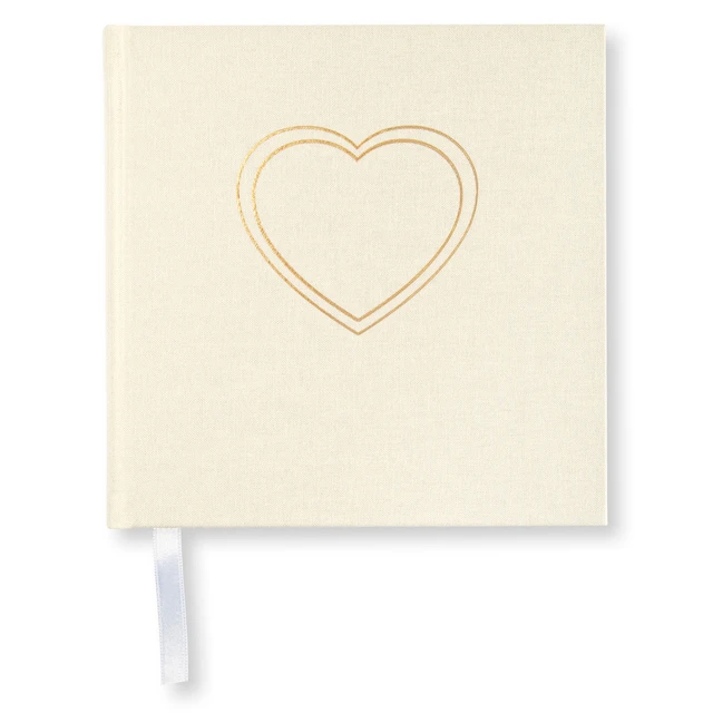 Fotoalbum Heart 185 x 185 Olinjerad Off White Paperstyle