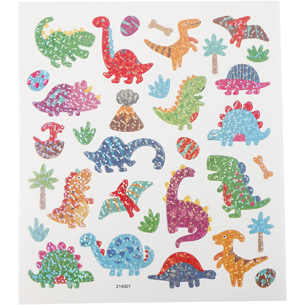 Klistermärken Dinosaurier 15x16,5 cm 1 ark
