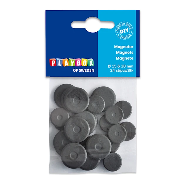 Magneter olika storlekar 24-pack Playbox