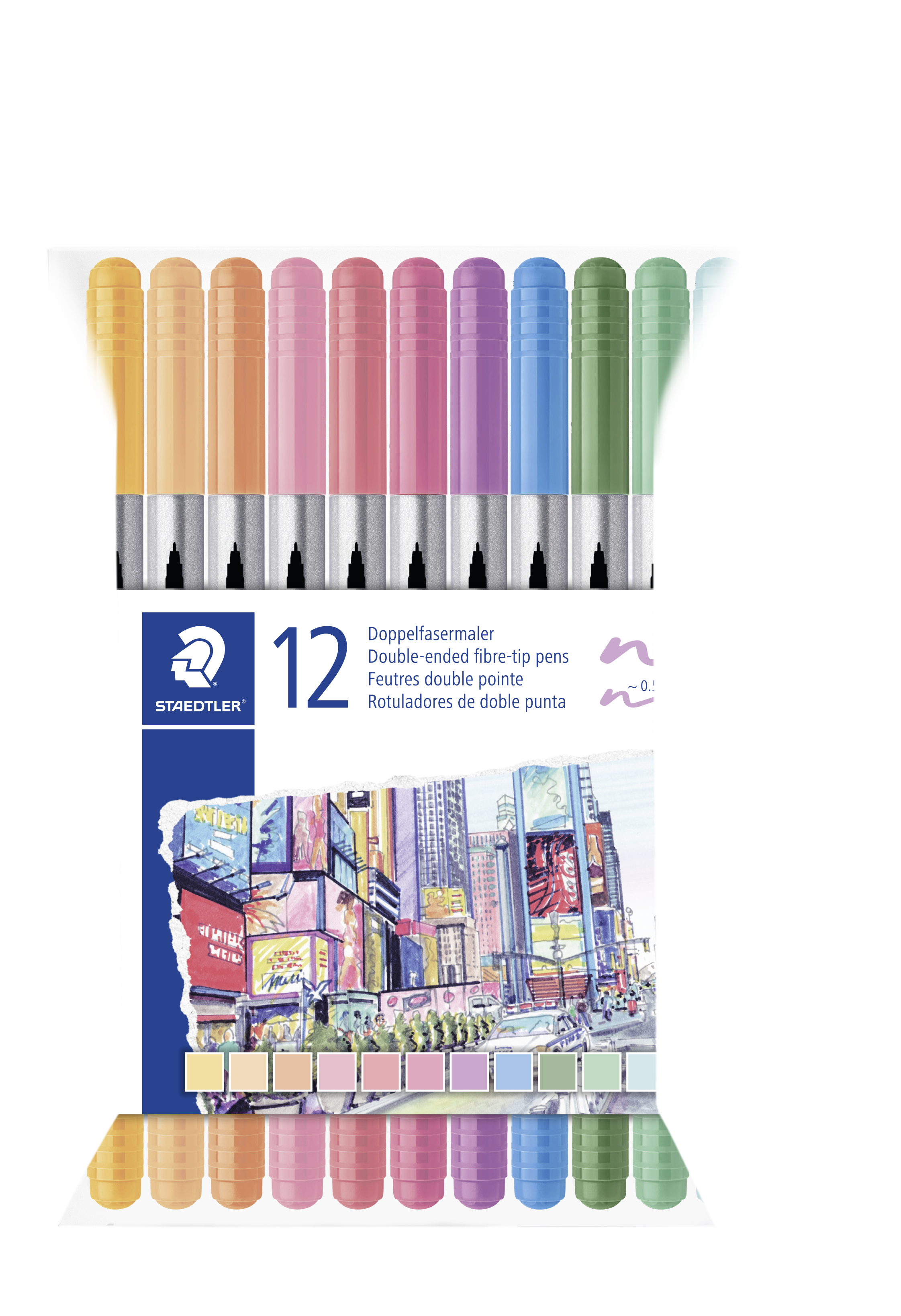 Duo Pastel Fiberpennor 12 st Staedtler
