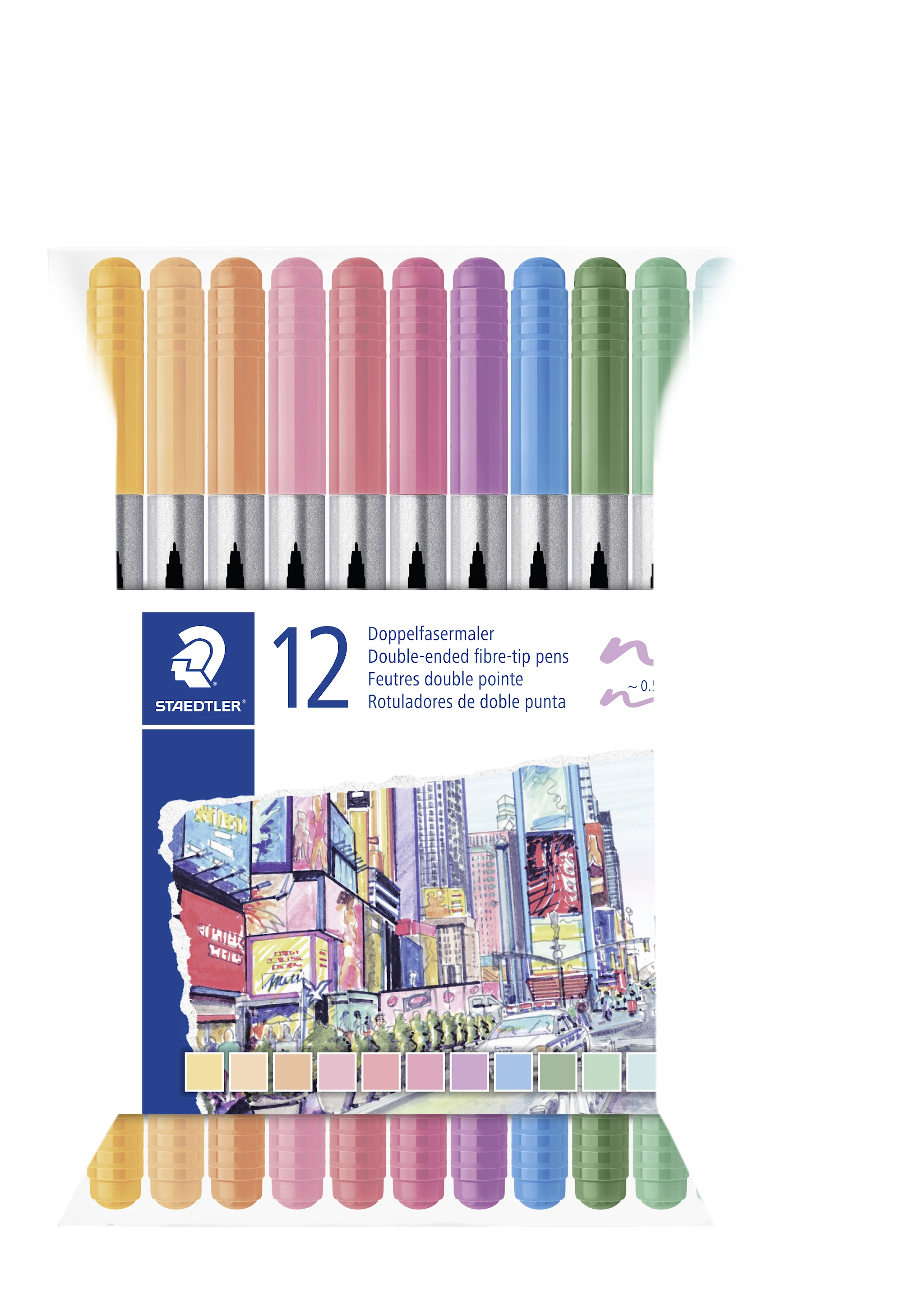 Tuotekuva ille Duo Pastel -kuitukynät 12 kpl Staedtler