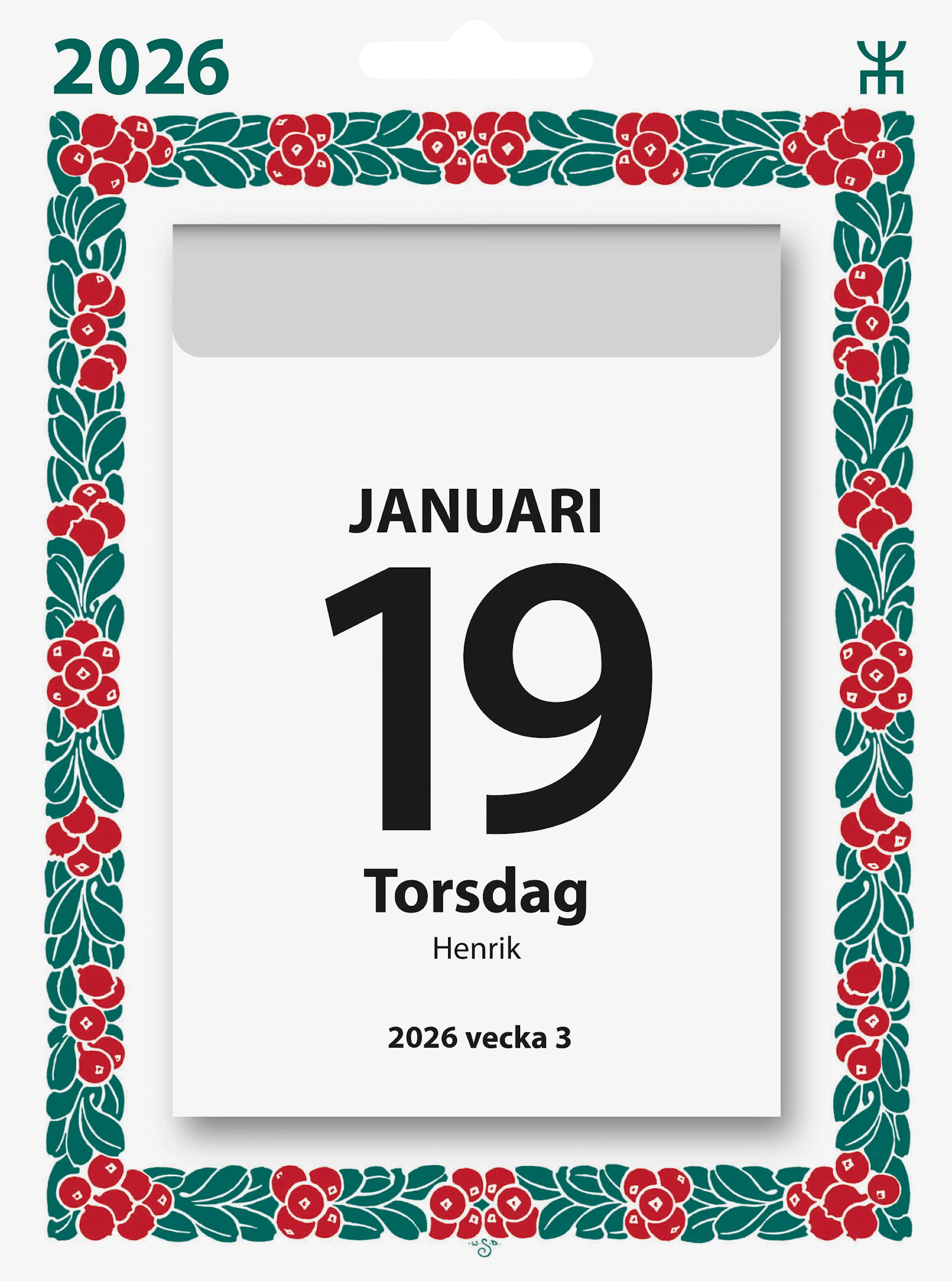 Produktbild för Kalender 2026 Väggplån Dagblock Lingonkrans Almanacksförlaget