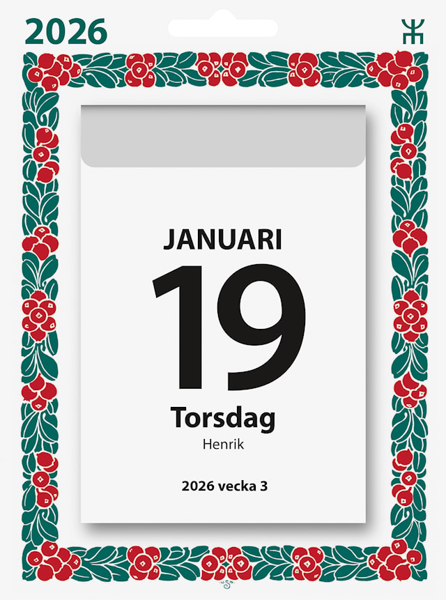 Kalender 2026 Väggplån Dagblock Lingonkrans Almanacksförlaget