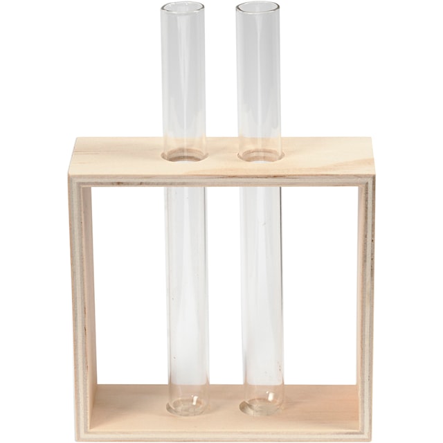 Tuotekuva 2 - Koeputkiteline, Kork. 10+15 cm, S: 4 cm, Lev: 10,5 cm, 1 kpl
