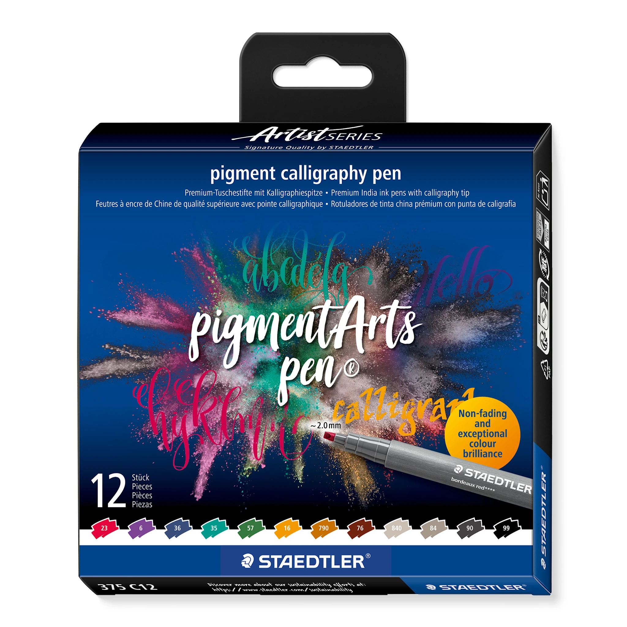 Tuotekuva ille Kalligrafiakynät Pigmentti 12-pack Staedtler