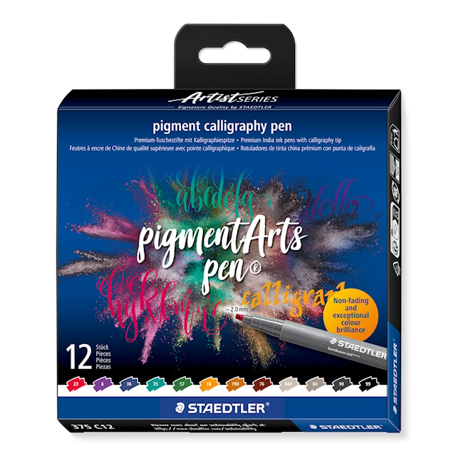 Tuotekuva 1 - Kalligrafiakynät Pigmentti 12-pack Staedtler