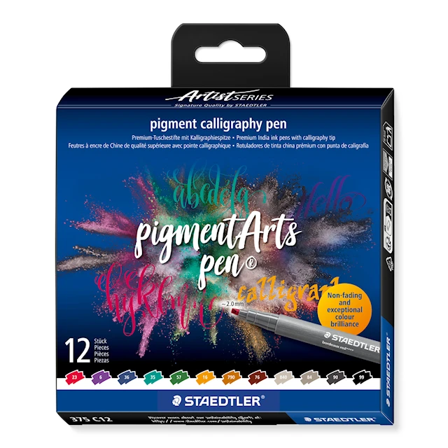 Kalligrafipennor Pigment 12-pack Staedtler