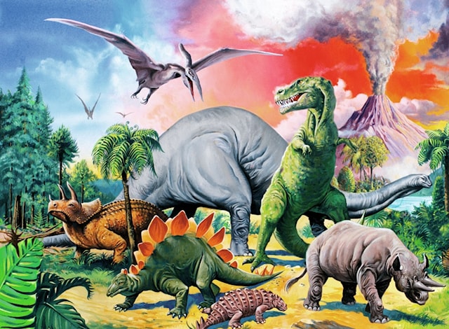 Produktbild 2 för Bland dinosaurier Pussel 100 bitar Ravensburger