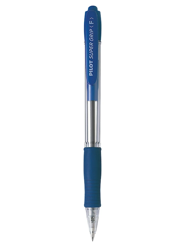 Pilot Super Grip on täytettävä kuulakärkikynä F sininen