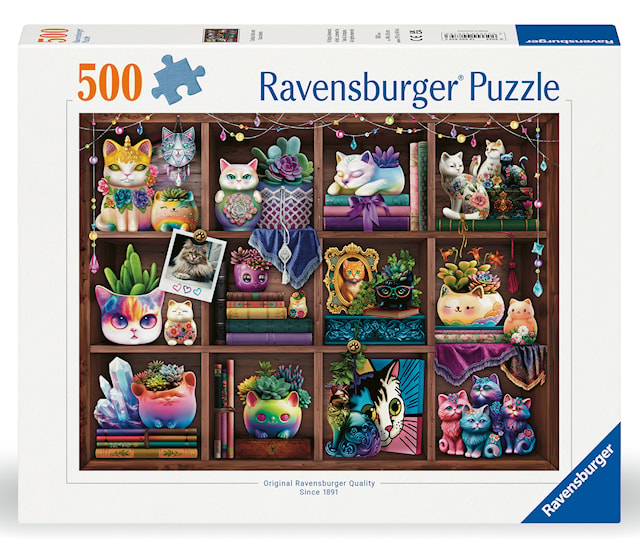 Produktbilde 1 for Puslespill Cubby Cats and Succulents 500 brikker, Ravensburger