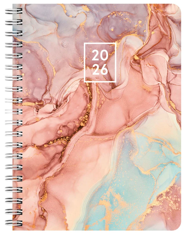 Kalender 2026 A6 Pastel Marble Almanacksförlaget