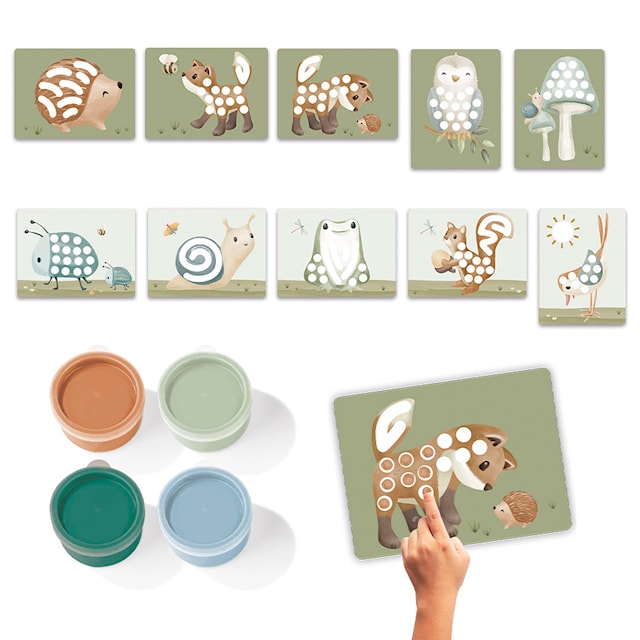 Produktbild 2 för Fingerfärg Forest Friends 4-pack Little Dutch