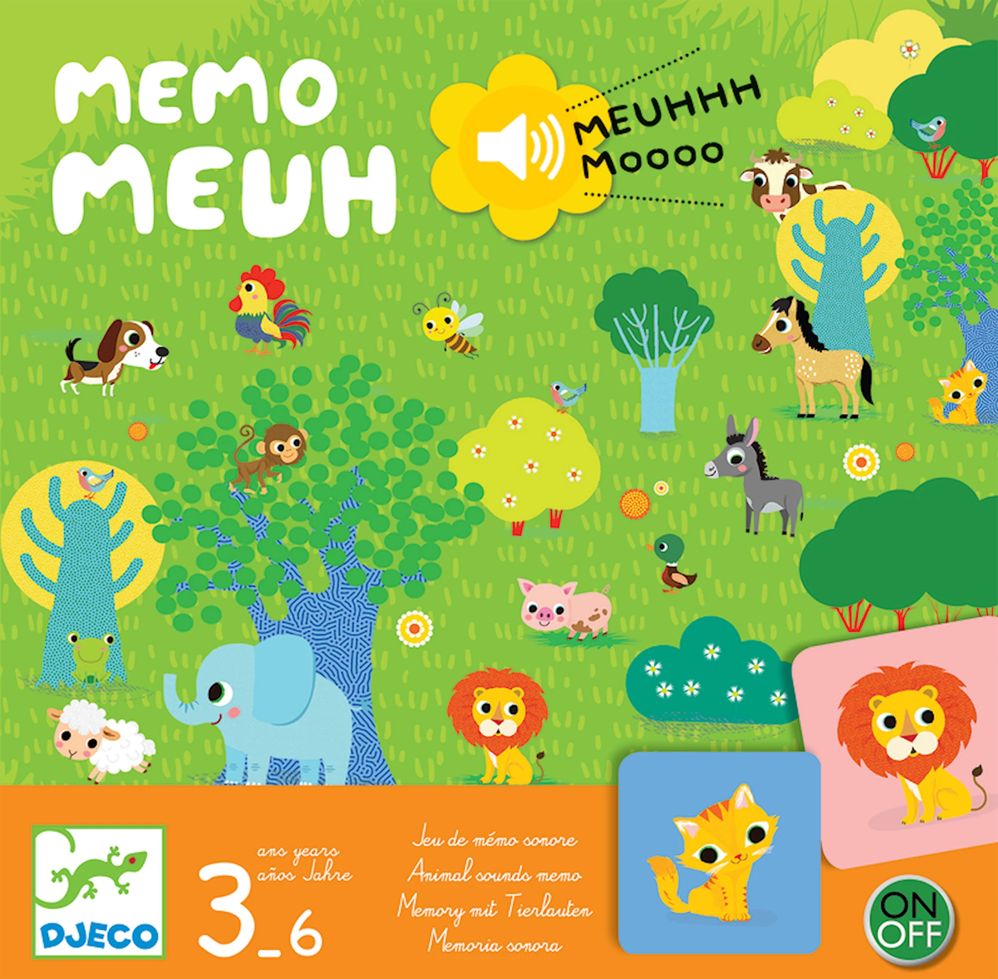 Produktbild för Spel Memory Mu Memospel med Ljud och Djur Djeco