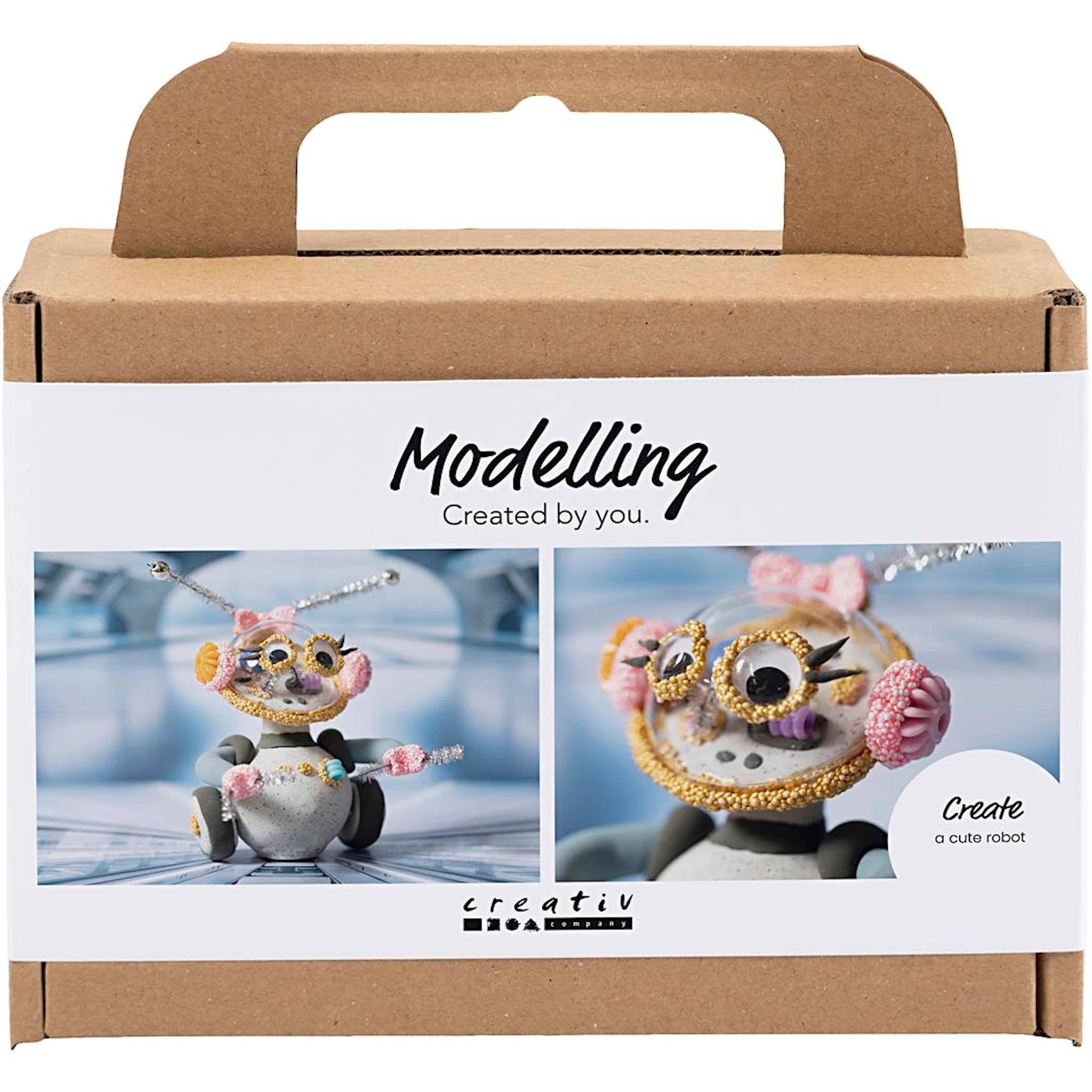 Produktbilde for Mini DIY Kit Modellering, robot, grå, pink, 1 pk.