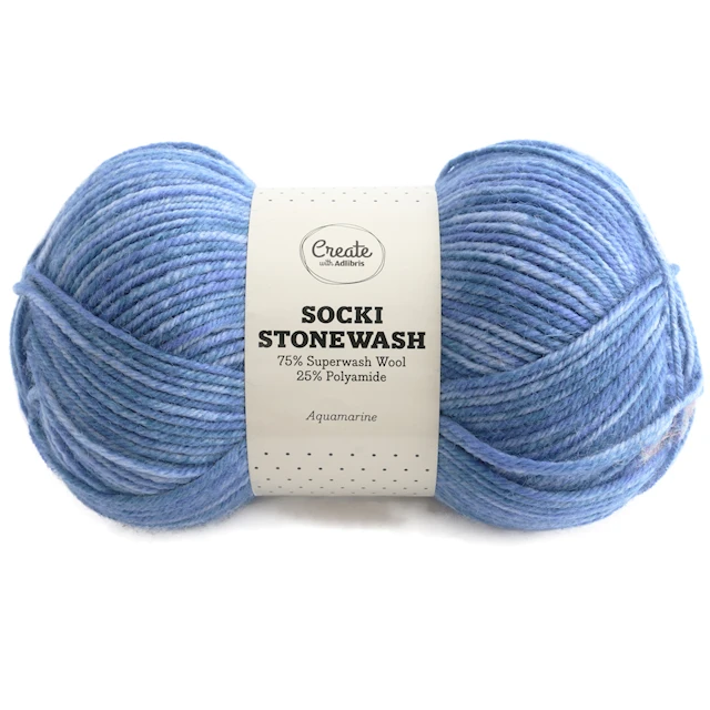 Socki Stonewash 100 g Aquamarine B118 Adlibris