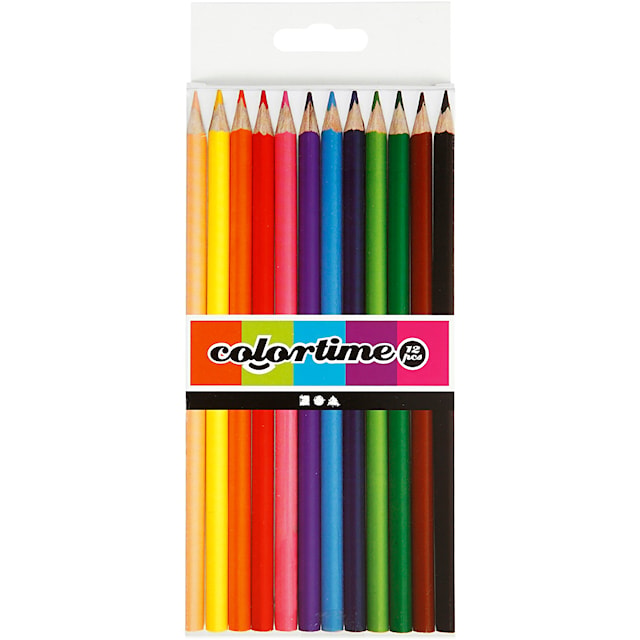 Tuotekuva 4 - Colortime-Värikynät, Pit. 17,45 cm, kärki 3 mm, värilajitelma, 12 kpl/ 1 pkt