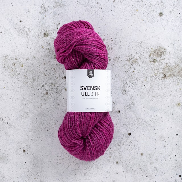 Svensk Ull 3 tr villa 100 g Fireweed Pink 026 Järbo