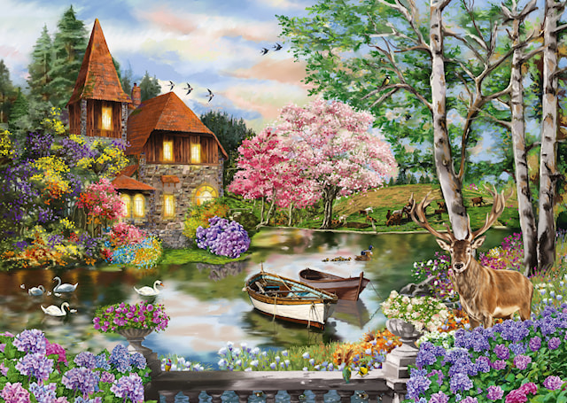 Produktbild 2 för House on the lake Pussel 1000 bitar Schmidt