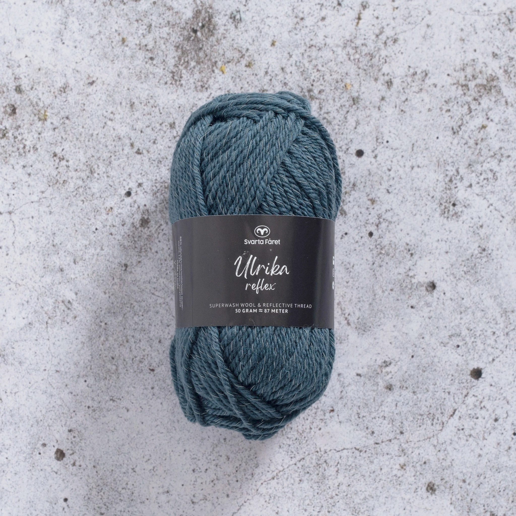 Produktbilde for Ulrika Reflex Garn Ullmiks 50 g Svarta Fåret