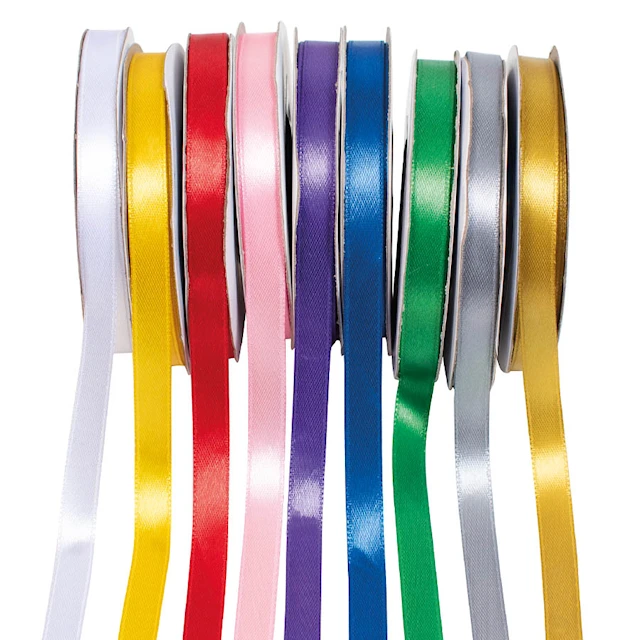 Satinband set med olika färger 9-pack Playbox