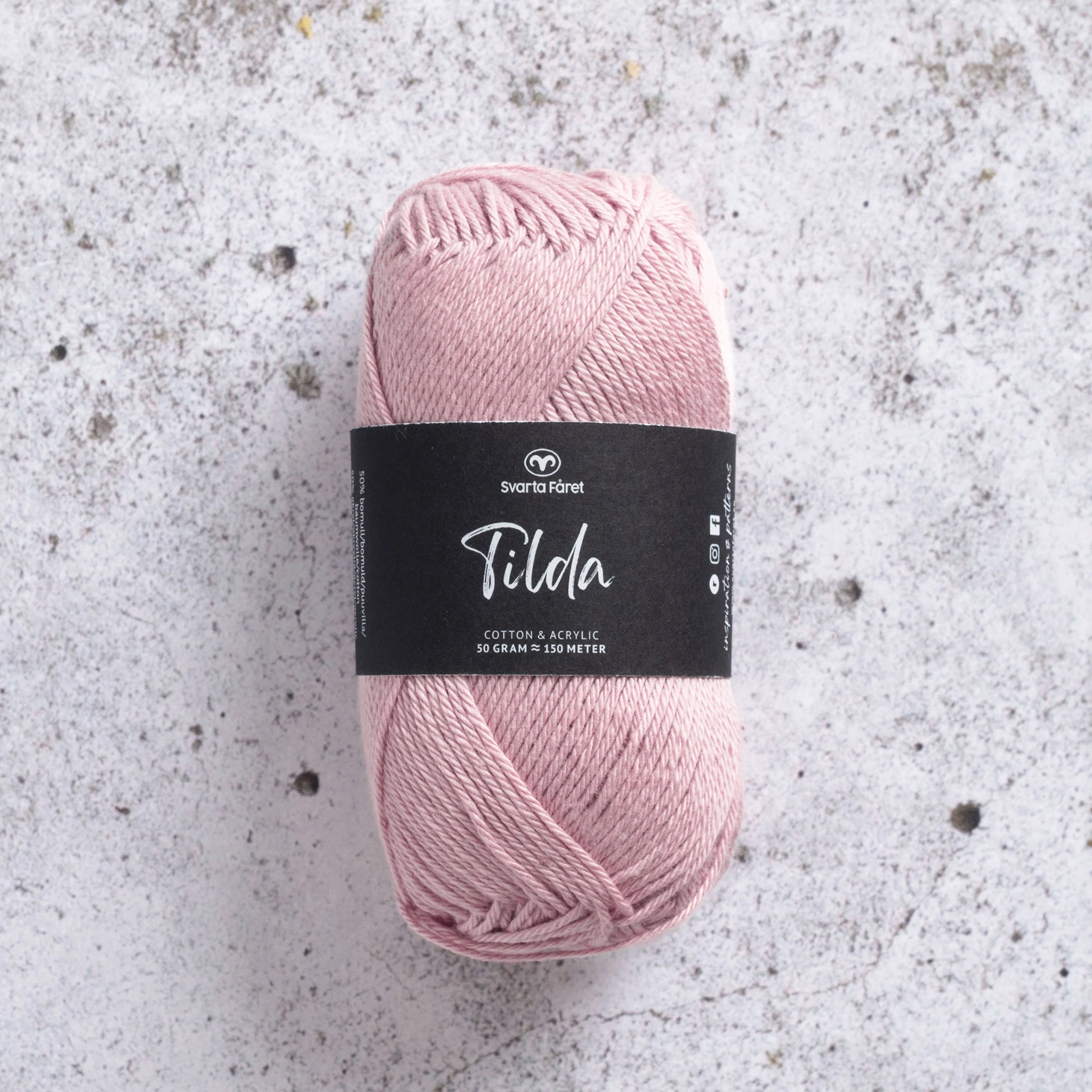 Produktbild för Tilda Garn Bomullsmix 50g Svarta Fåret
