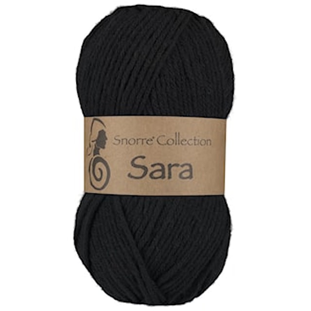 Sara Akrylgarn 50 gr Svart 903, Viking Snorre