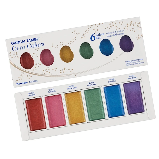 ZIG Gansai Tambi Akvarellivärit 6 väriä, Gem Colors