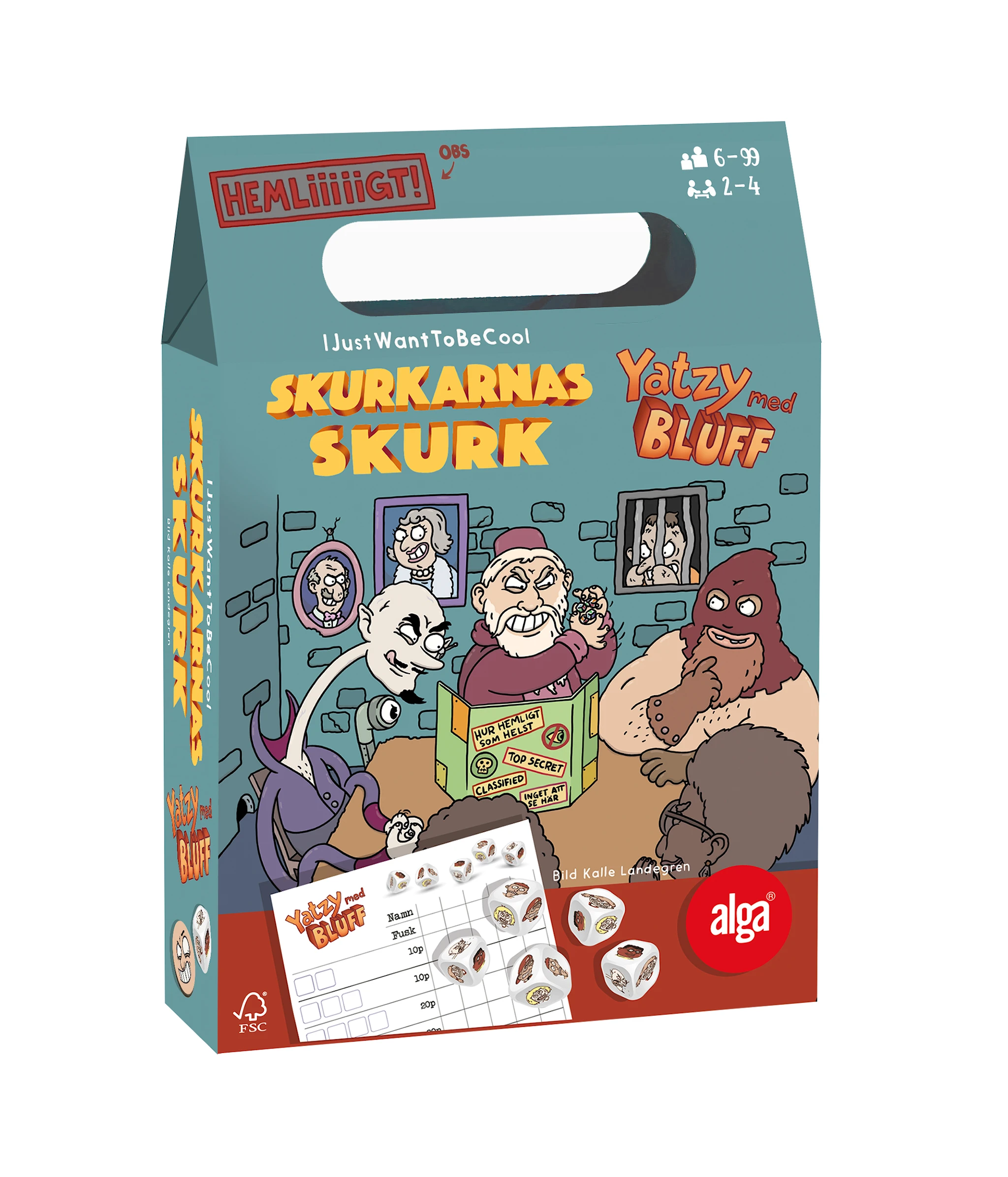 Produktbild för Yatzy med bluff – Skurkarnas skurk; Alga (SE)