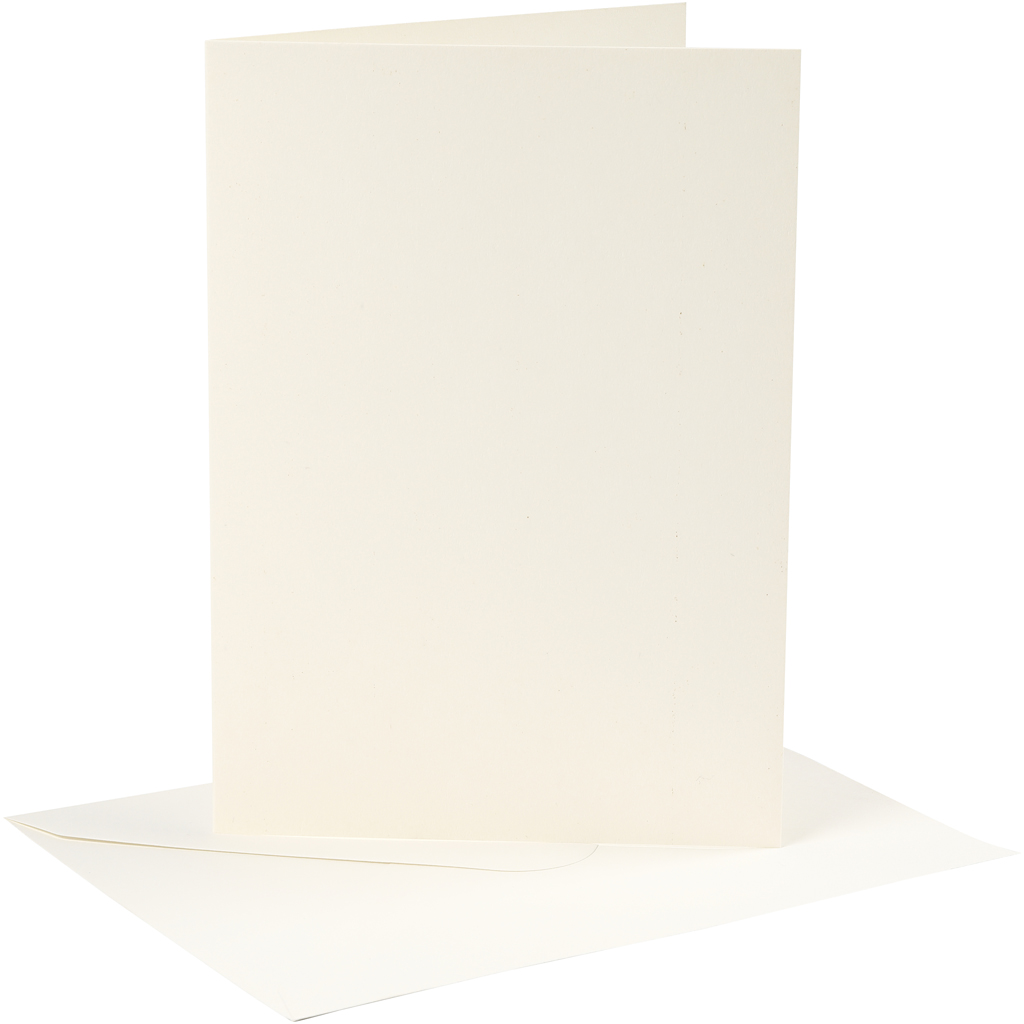 Kort och Kuvert Råvit 13x18 cm 4-pack