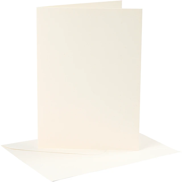 Kort och Kuvert Råvit 13x18 cm 4-pack