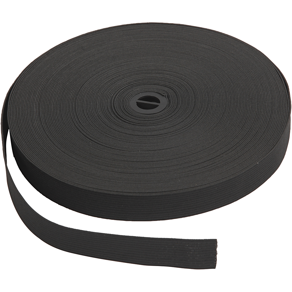Resårband 20 mm x 25 m Svart