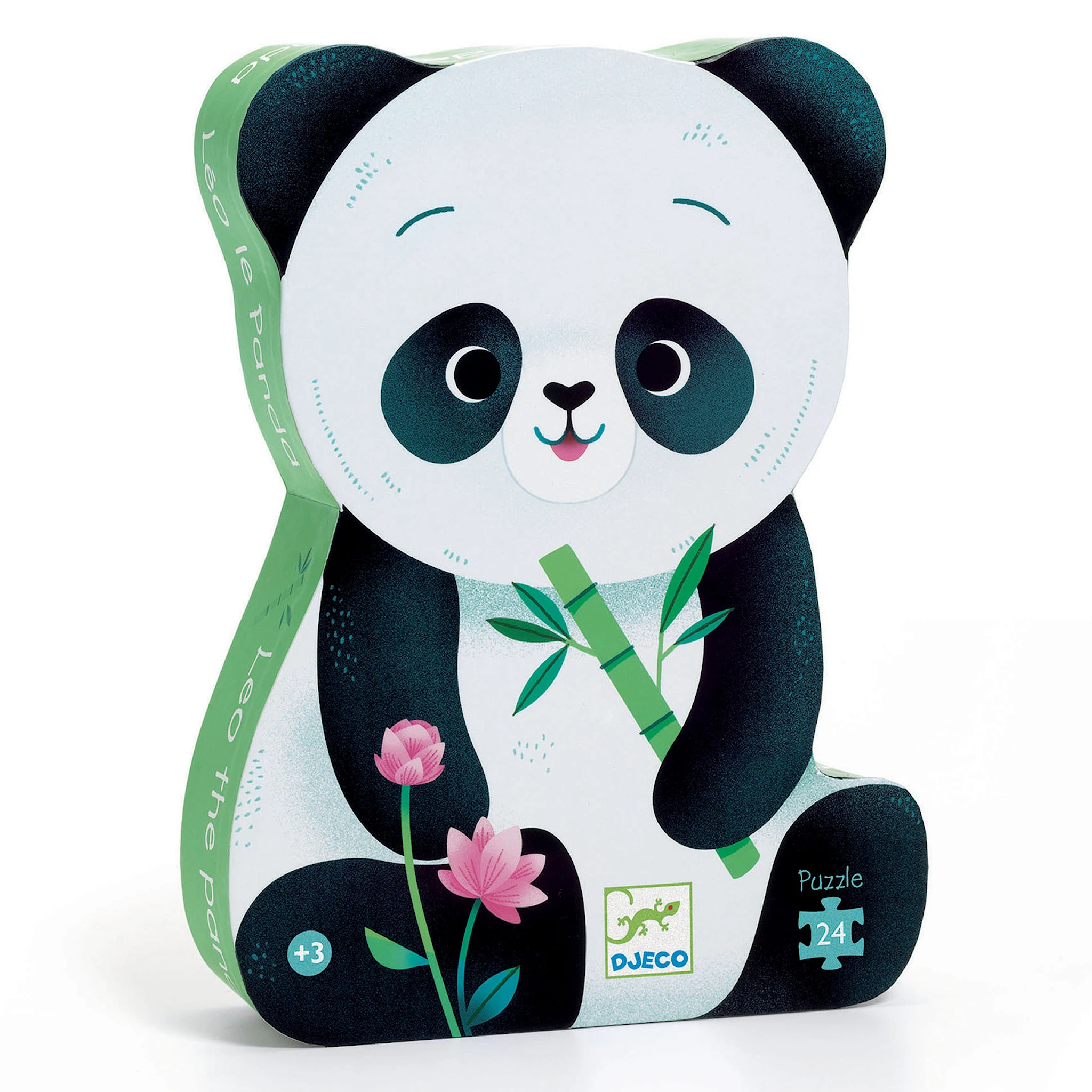 Produktbilde for Puslespill i Panda-boks 24 Biter Motiv med Tegnet Panda og Unge Djeco