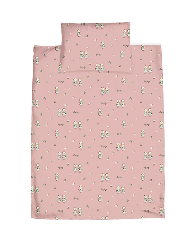 Beskowin Kukkajuhla Pussilakanasetti Vaunuun/Kehtoon Pinkki Rätt Start