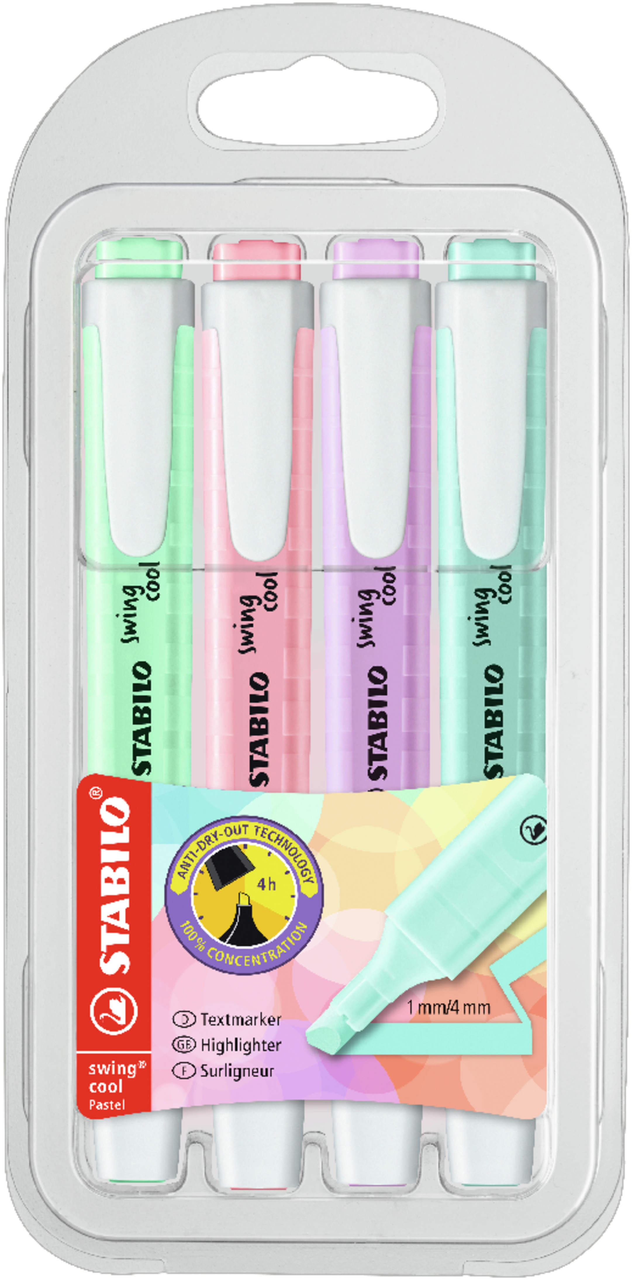 &Ouml;verstrykningspennor Swing Cool 4-pack STABILO