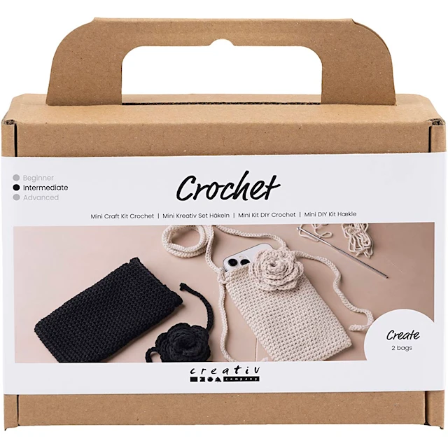 DIY Kit Virkning mobilväska 2-pack Creativ Company