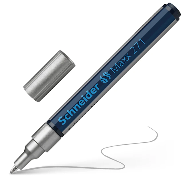Märkpenna Silver, 1-2mm rund spets, Schneider Maxx 271