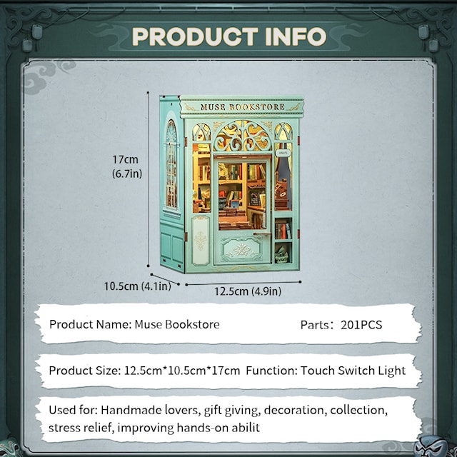 Produktbild 6 för Mini Book Nook Muse Bookstore CuteBee