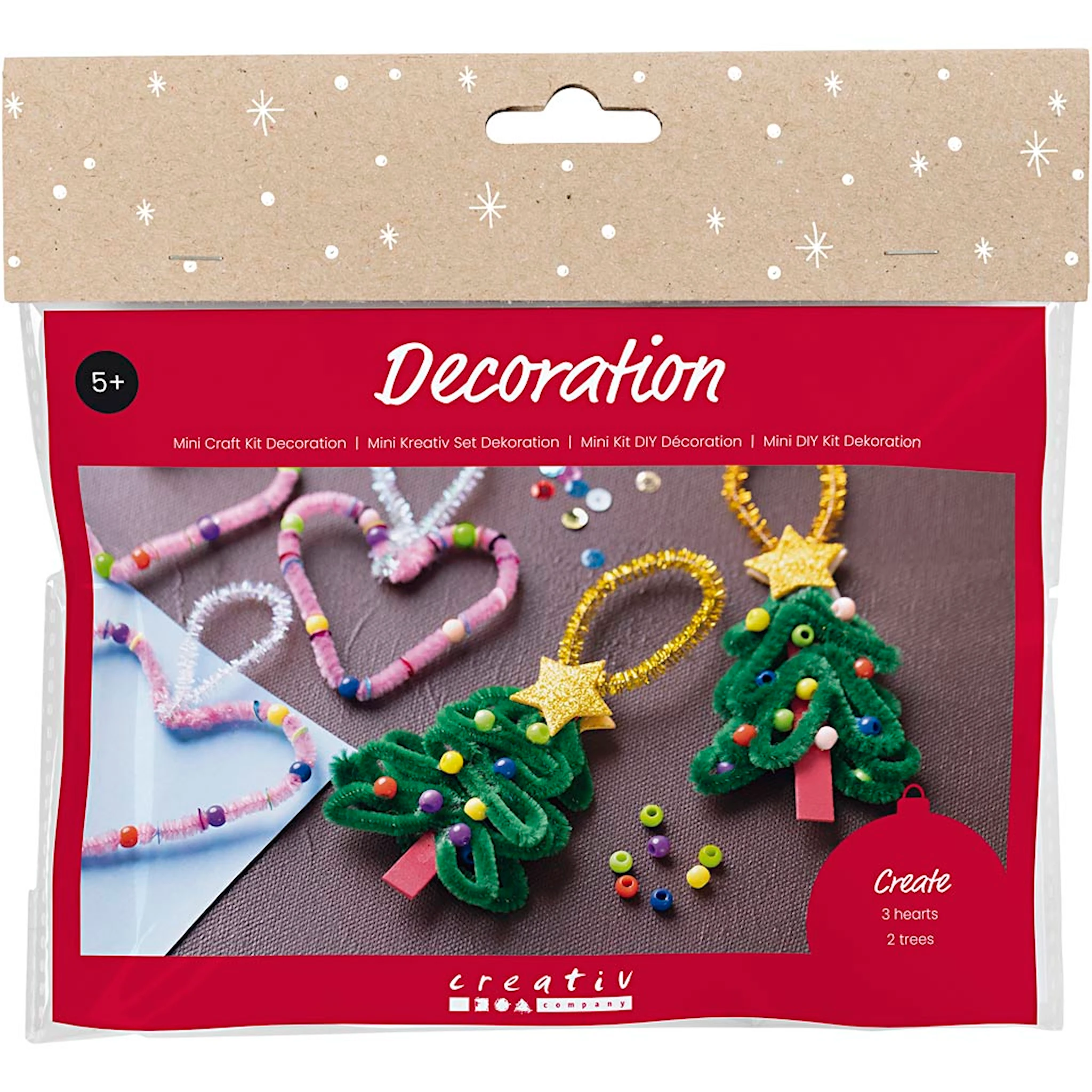 Produktbild för Mini DIY Pysselset Färgglada julpynt med piprensare Creativ Company