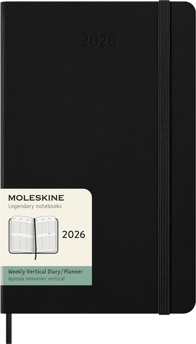 Tuotekuva 1 - Kalenteri 2026 Classic Hard 12M Weekly Vertical Large Musta Moleskine