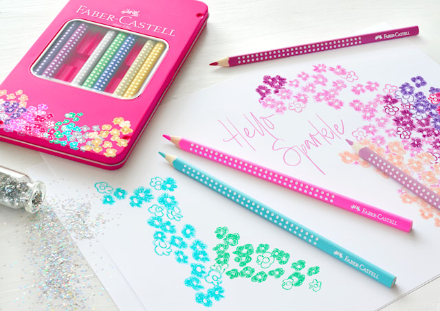 Produktbild 2 för Färgpennor Sparkle i Metalletui 12-p FSC Faber-Castell