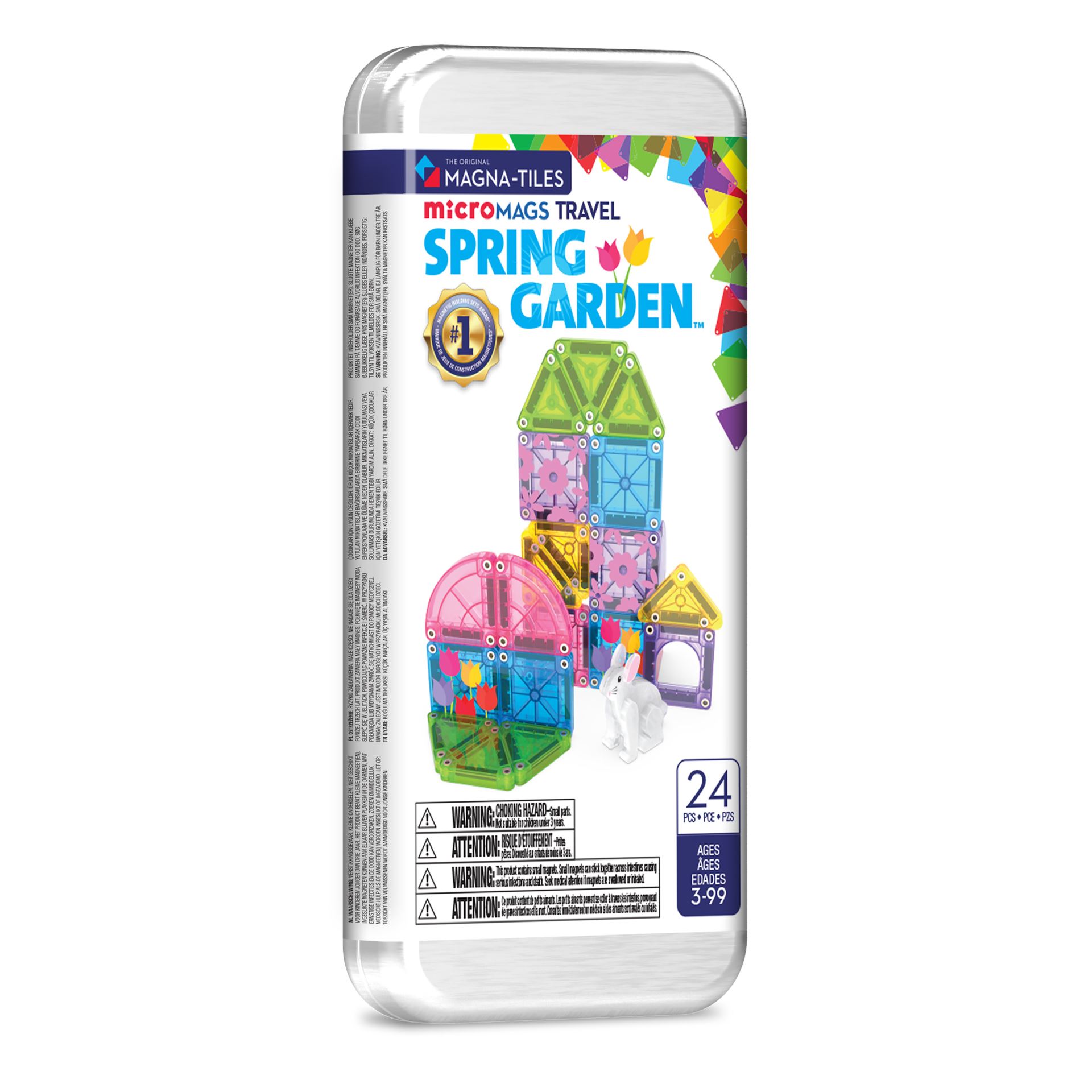 Kevätpuutarhan matkasetti MicroMags, 24 osaa, Magna-Tiles