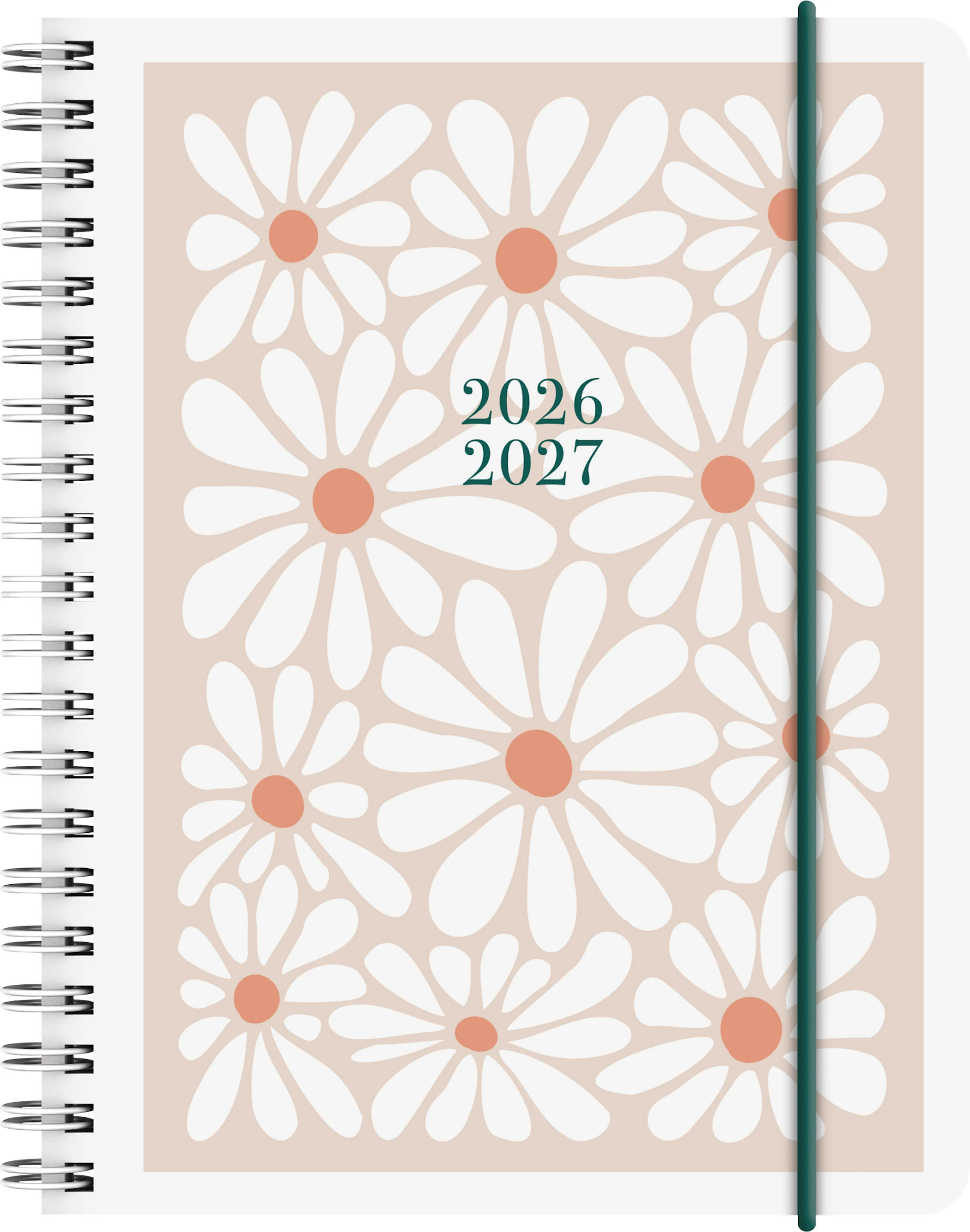 Produktbild för Kalender 2026-27 A6 Daisy 18 Månader Almanacksförlaget