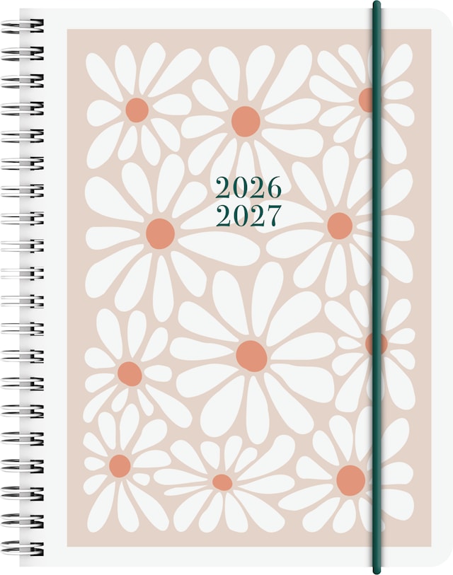 Produktbild 1 för Kalender 2026-27 A6 Daisy 18 Månader Almanacksförlaget